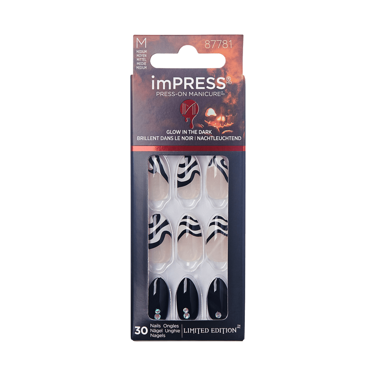 imPRESS Press-On Manicure Halloween Glow in the Dark- Feeling witchy