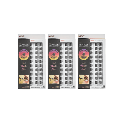 imPRESS Press-On Falsies 3-Pack Wispy Clusters Bundle
