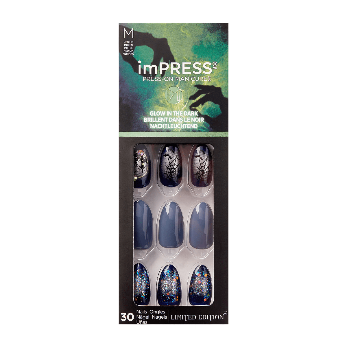 imPRESS Press On Manicure Halloween Glow in the Dark Wizard