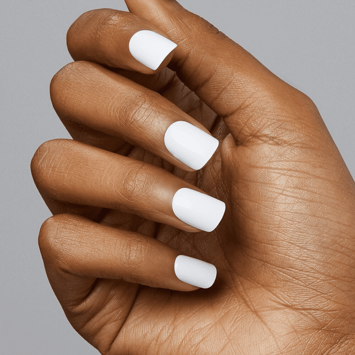 Frosting White Press On Nails Medium Long Square,solid Color