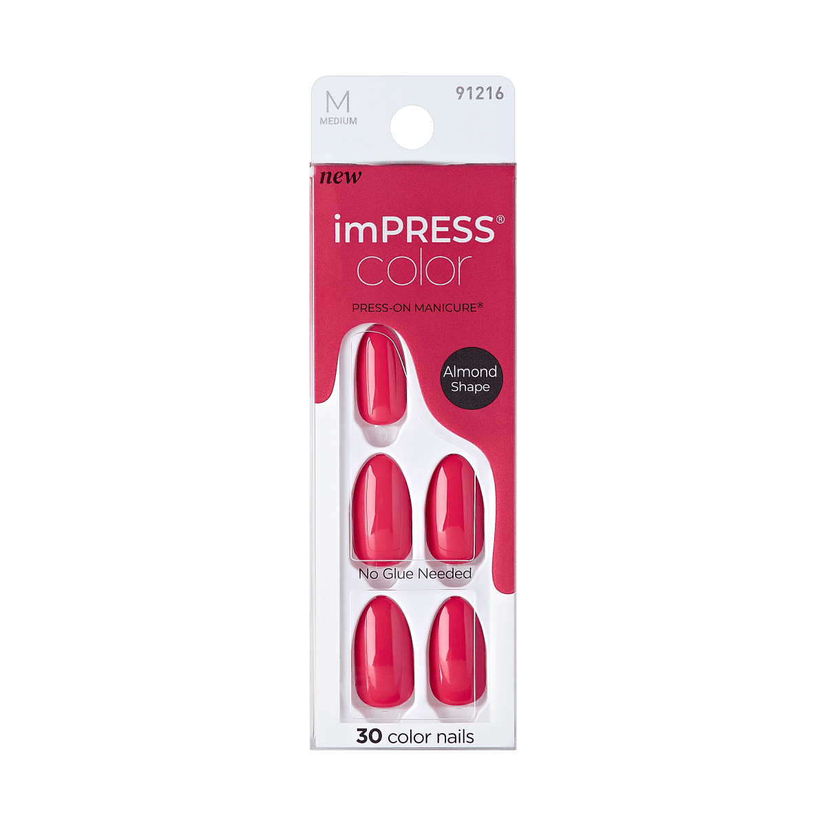 imPRESS Color Press-On Nails - Urban Magenta, Medium Almond