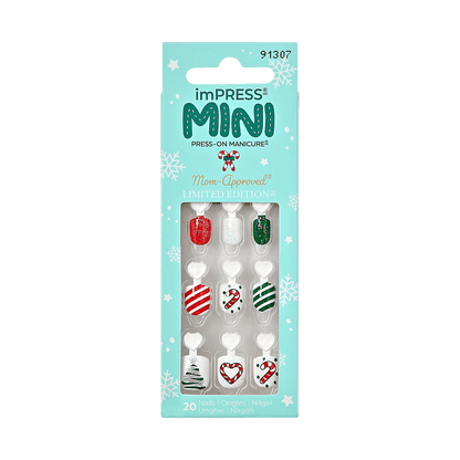 imPRESS MINI Holiday Press-On Nails - Peppermint Candy