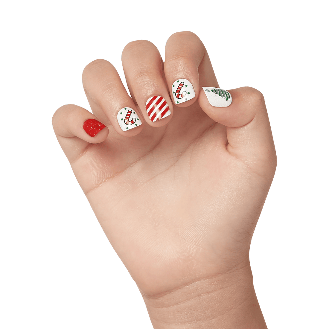 imPRESS MINI Holiday Press-On Nails - Peppermint Candy