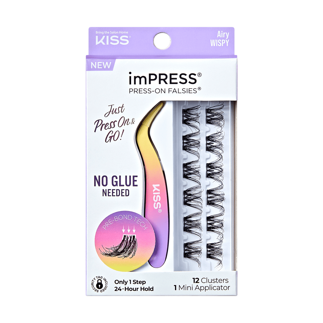 imPRESS Press-On Falsies Minipack, 12 Clusters + Applicator - Airy