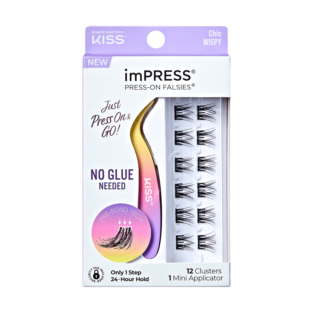 imPRESS Press-On Falsies Minipack, 12 Clusters + Applicator - Chic