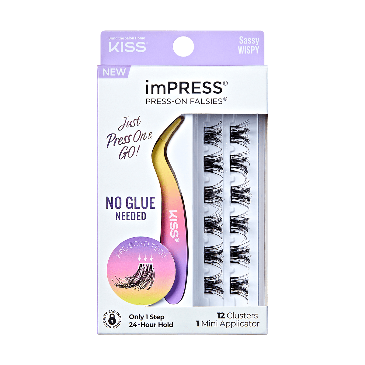 imPRESS Press-On Falsies Minipack, 12 Clusters + Applicator - Sassy