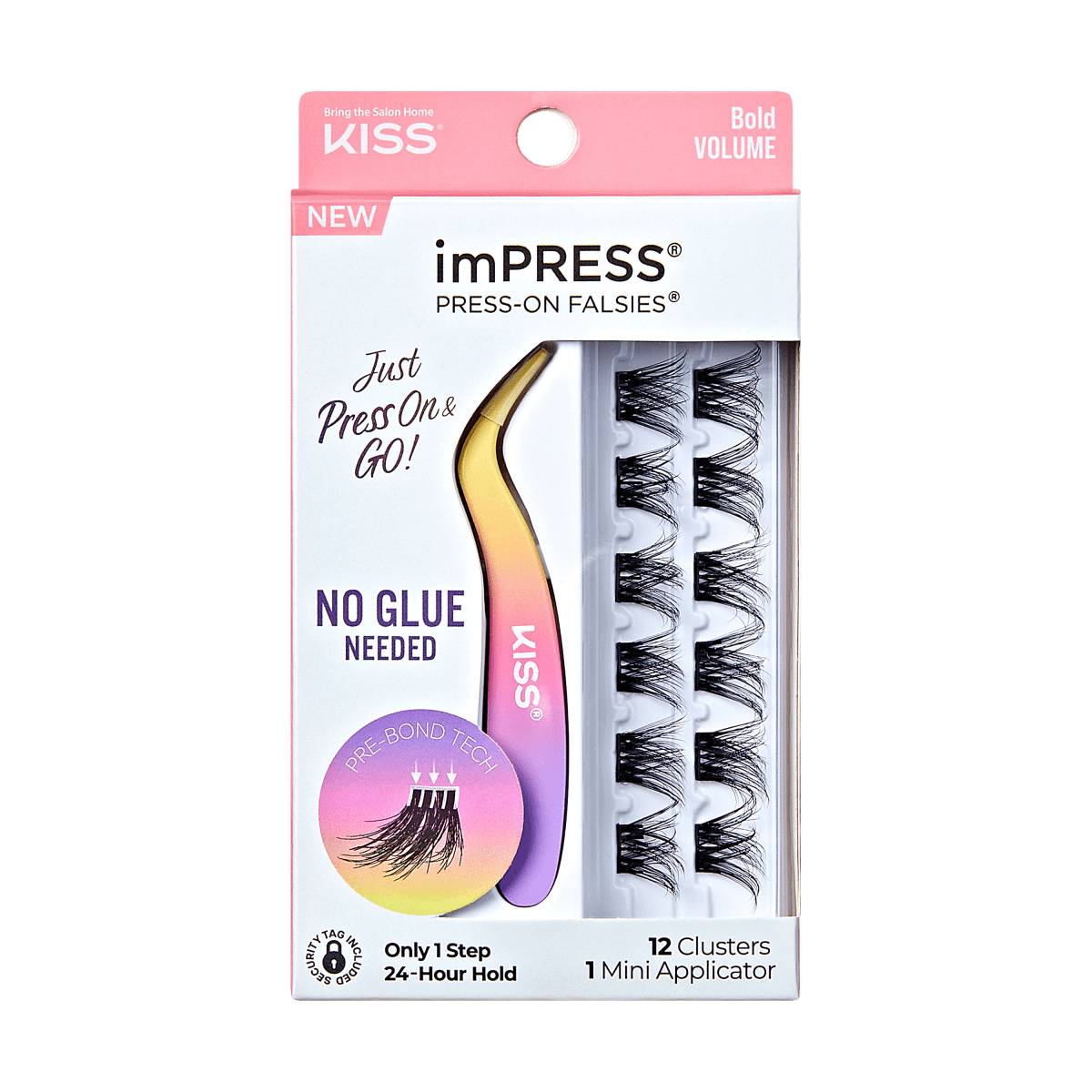 imPRESS Press-On Falsies Minipack, 12 Clusters + Applicator - Bold