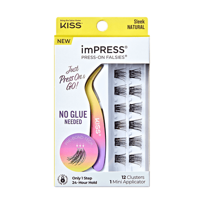 imPRESS Press-On Falsies Minipack, 12 Clusters + Applicator – Sleek