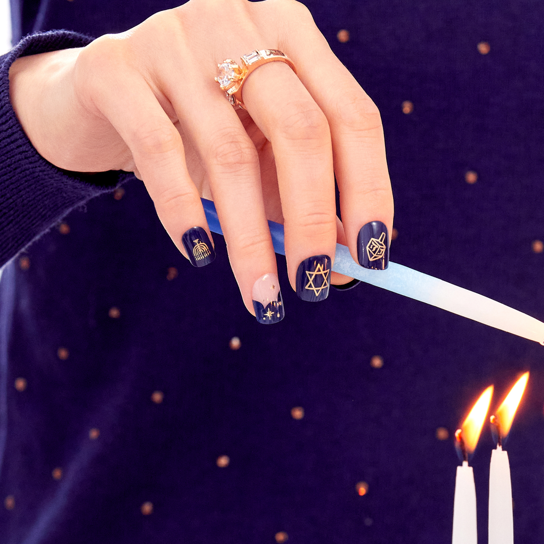 imPRESS Limited-Edition Hanukkah Press-On Nails – 8 Nights