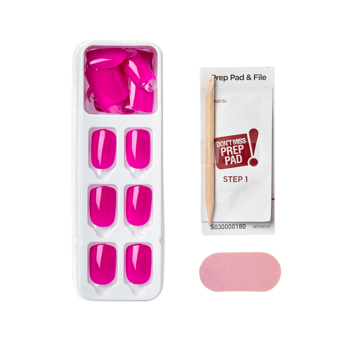 Contents of the imPRESS press on nail kit in &