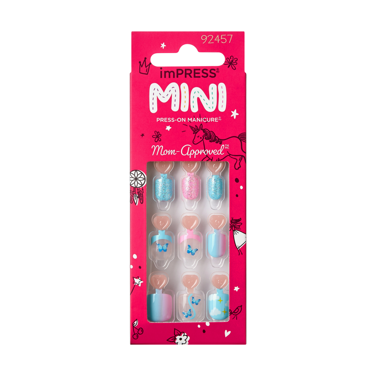 imPRESS Mini Easter Press-On Nails for Kids - Blue Star