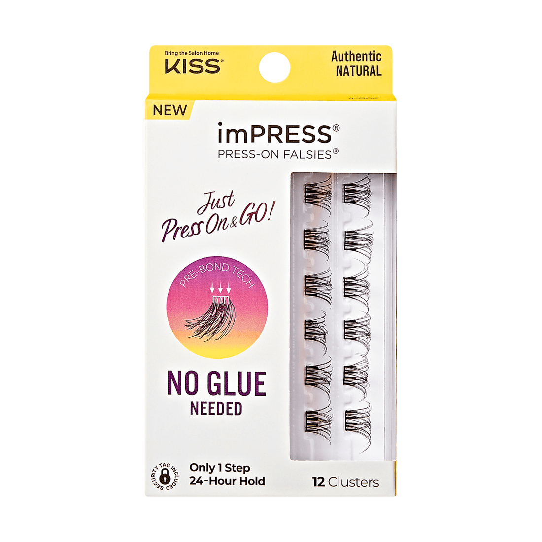 imPRESS Falsies Self Adhesive Eyelashes, 12 Lash Clusters - Authentic