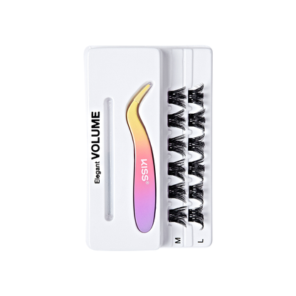 imPRESS Falsies Self Adhesive Eyelashes, 12 Lash Clusters + Applicator - Elegant
