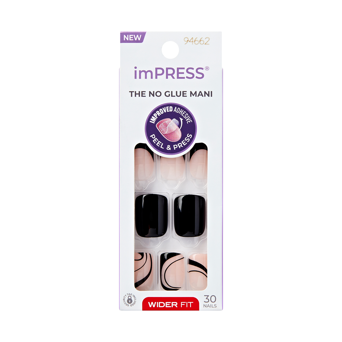 imPRESS Press On Manicure - Wide Fit - Black Dress imPRESS Press On Manicure - Wide Fit - Black Dress