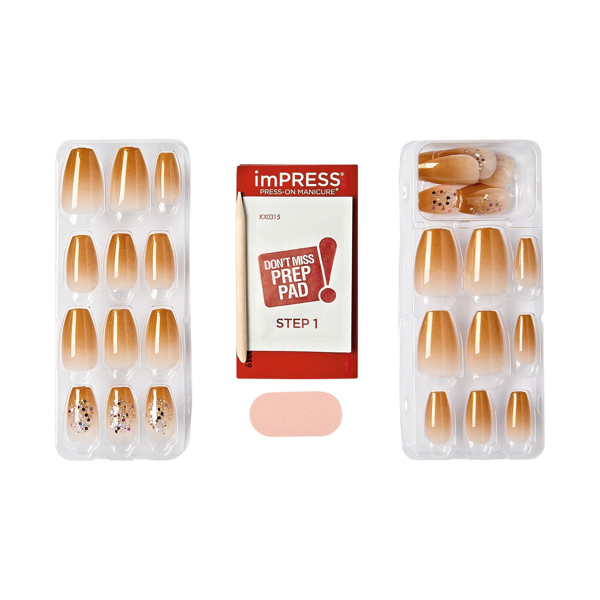 imPRESS Design Press On Nails - Golden Espresso