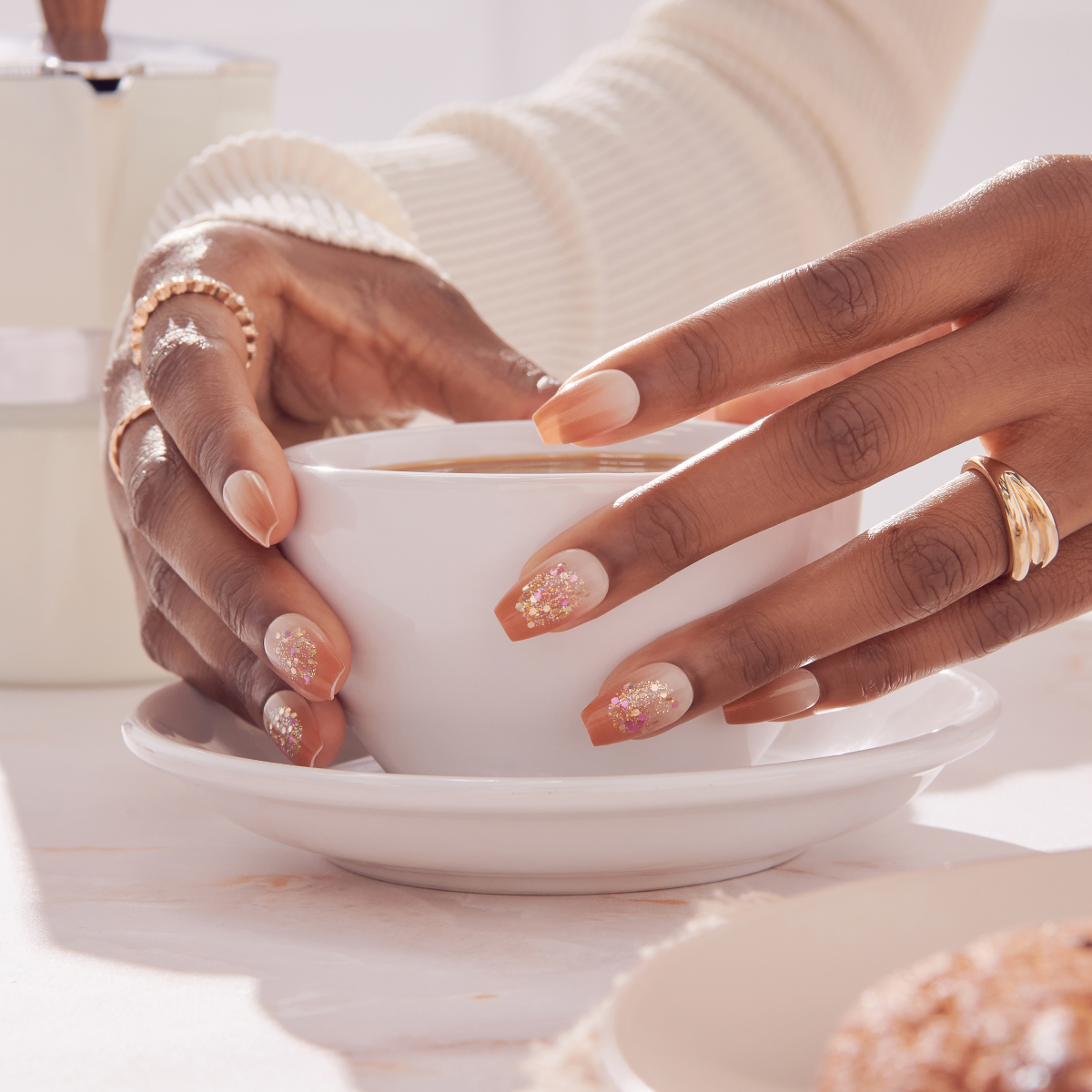 imPRESS Design Press On Nails - Golden Espresso
