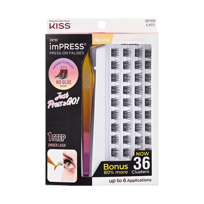 A package of imPRESS press on lashes in the multipack that includes a lash applicator. 
