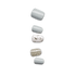 Five AirPods Pro cases in gray, marble, and sparkle finishes arranged vertically.