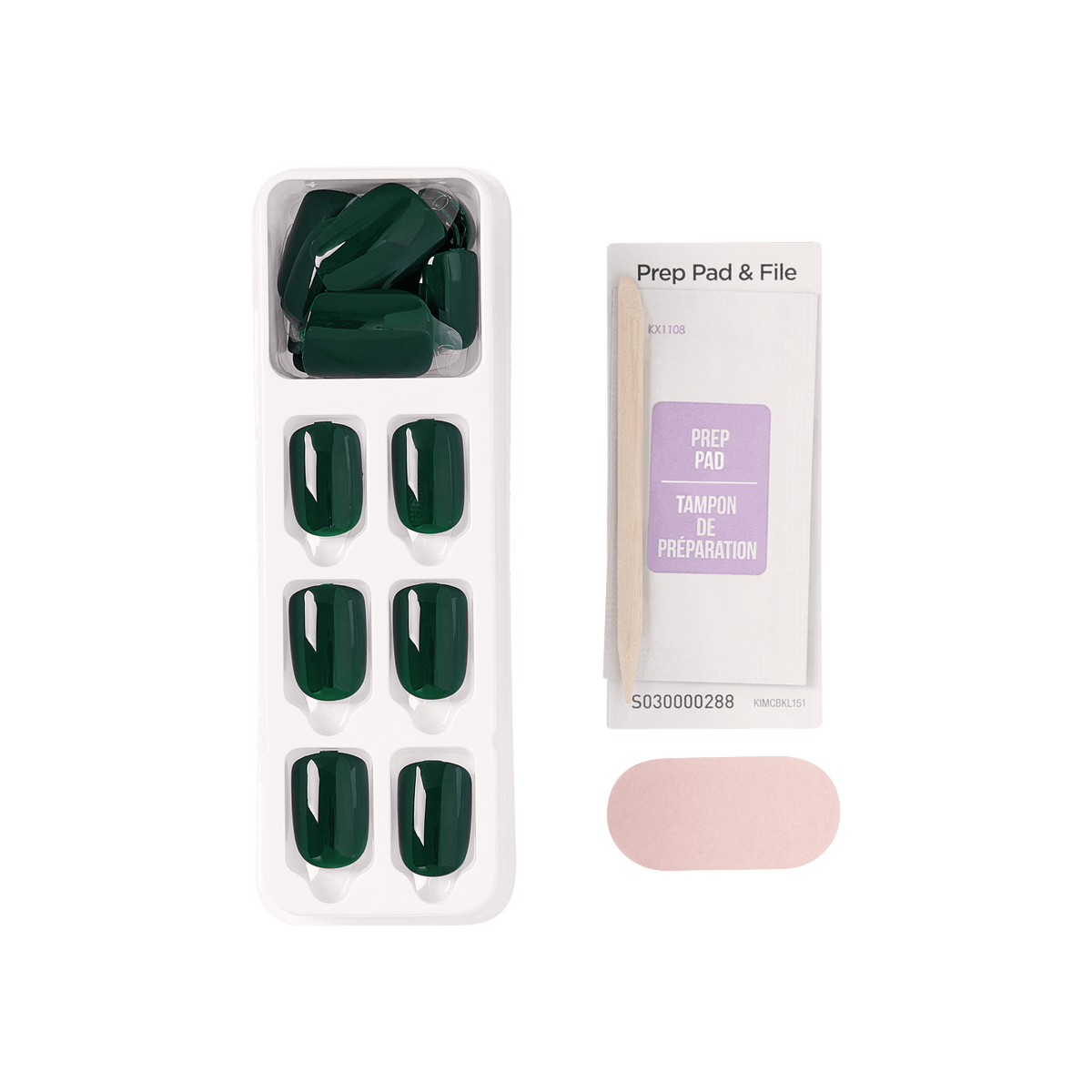 Impress Color No Glue Fake Press On Nails - Stand Out | Solid, Green, Short, Squoval, Manicure