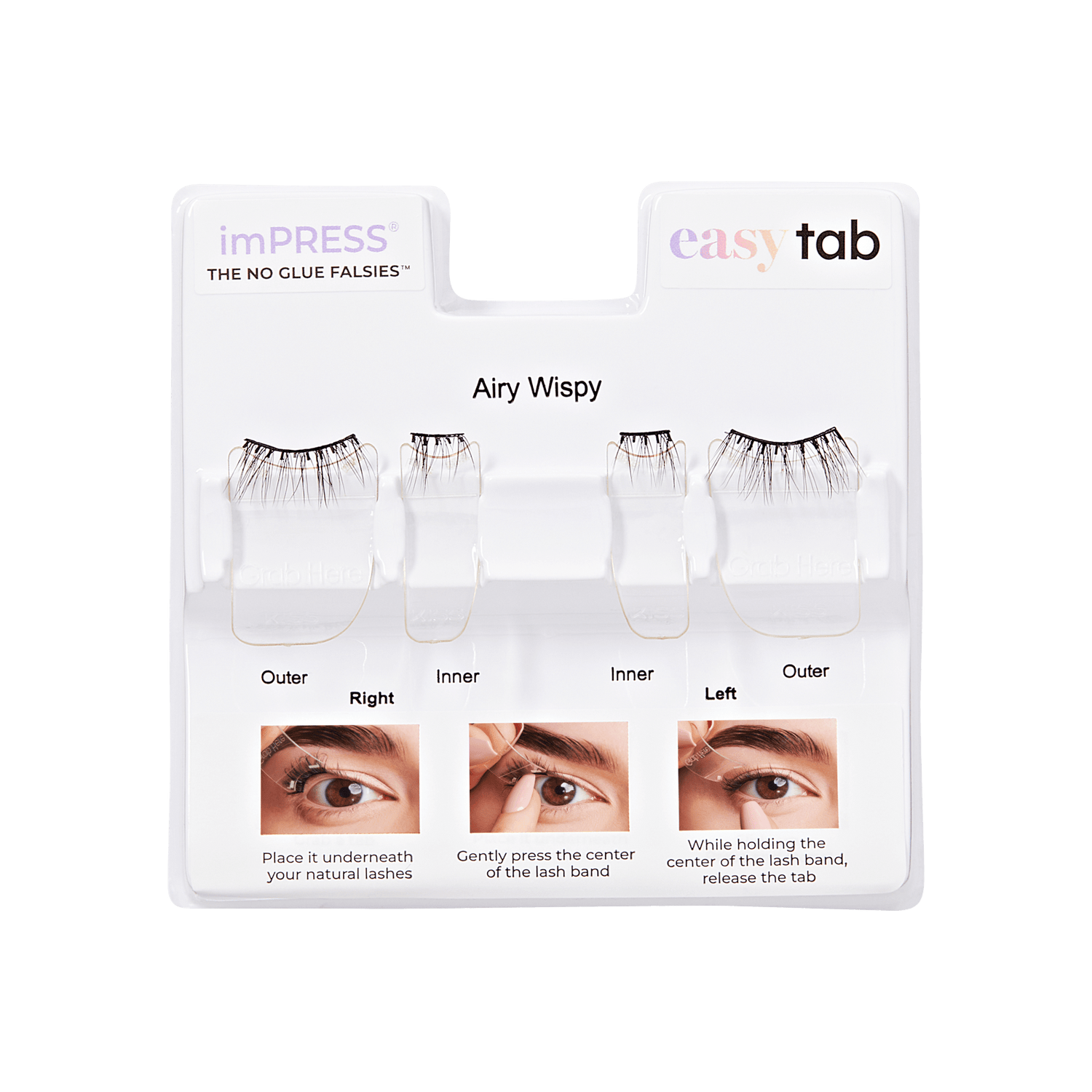 imPRESS Falsies easy tab Self Adhesive Eyelashes– Airy Wispy