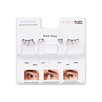 imPRESS Falsies easy tab Self Adhesive Eyelashes– Black Wispy