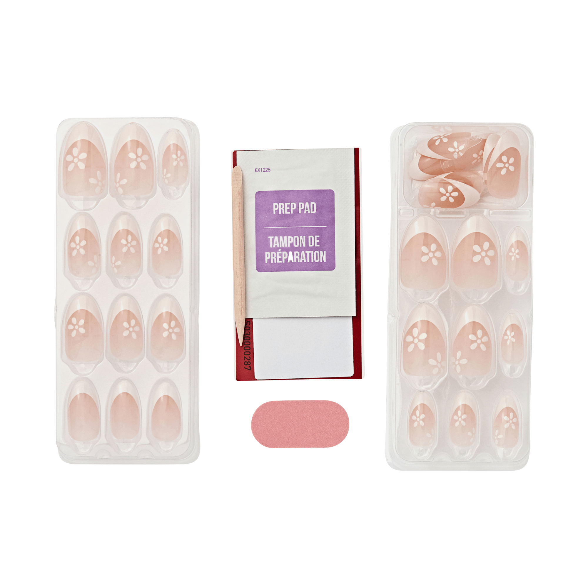 Impress French No Glue Fake Press On Nails - Fearless | French Tips, White &amp; Neutral, Medium, Almond, Manicure