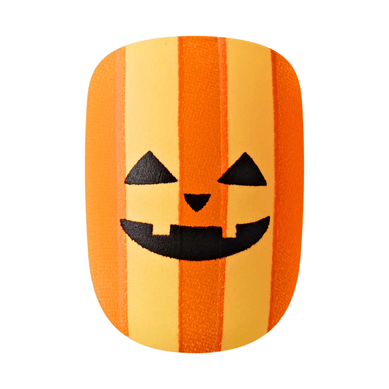 Impress Design Halloween No Glue Fake Press On Nails - Dead Glam | Design, Orange &amp; Black, Short, Squoval, Glow In The Dark, Manicure
