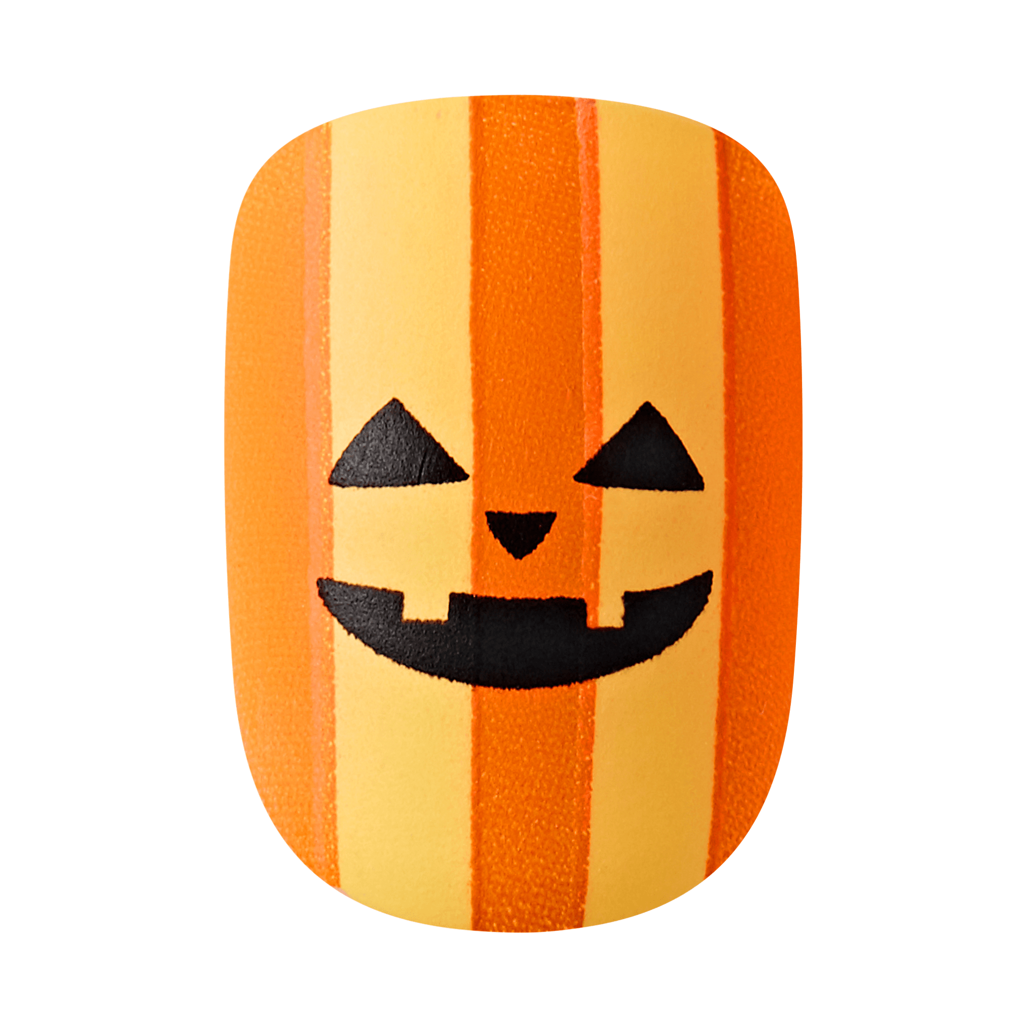 Impress Design Halloween No Glue Fake Press On Nails - Dead Glam | Design, Orange &amp; Black, Short, Squoval, Glow In The Dark, Manicure