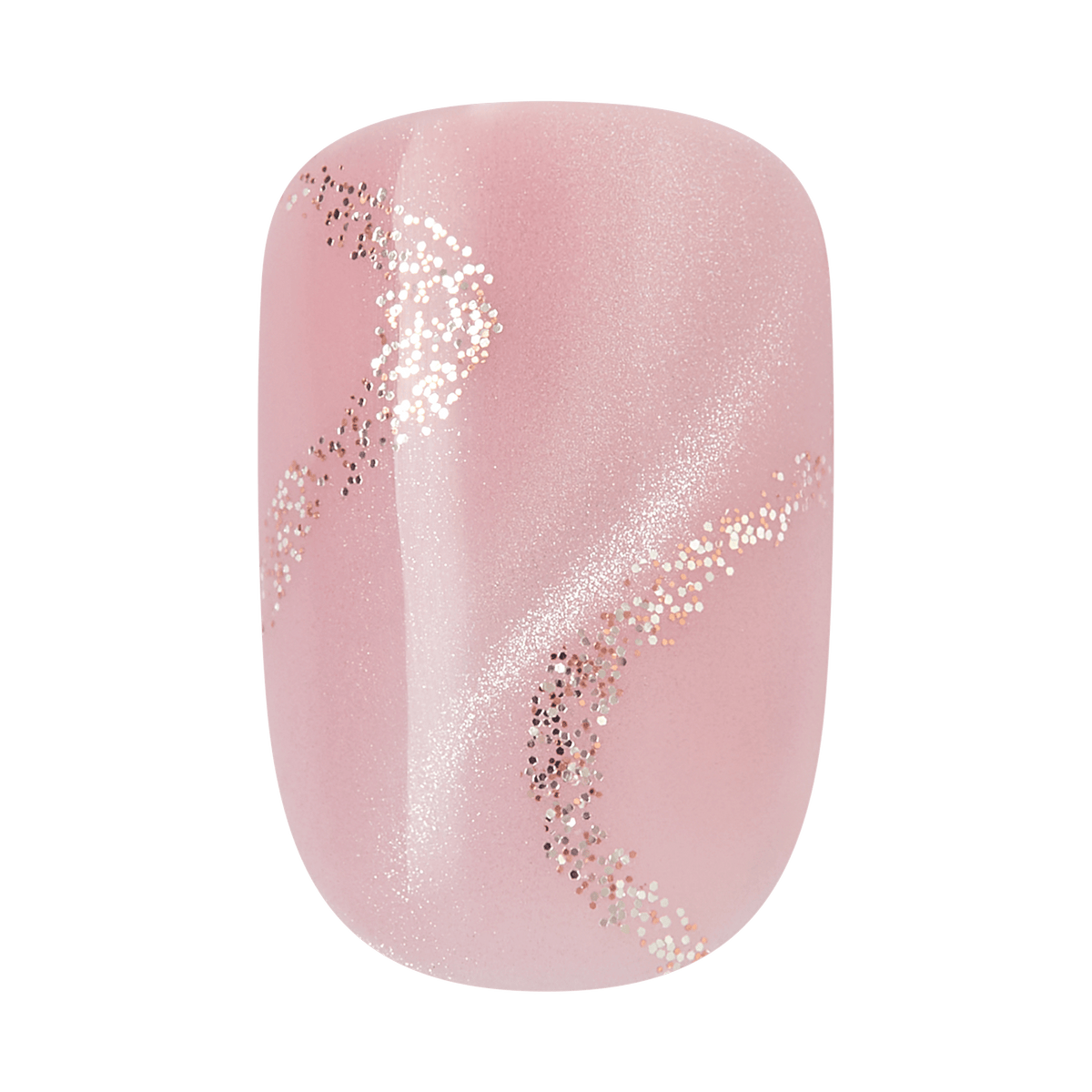 Impress Design Holiday No Glue Fake Press On Nails - Opulent Glow | 3D &amp; Jewel Design, Pink, Short, Squoval, Manicure