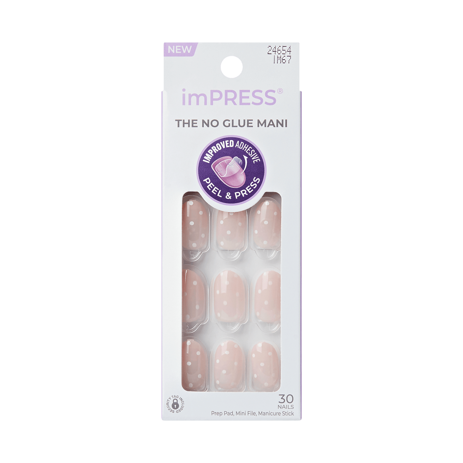 Impress Design No Glue Fake Press On Nails - Everice | Design, Pink, Short, Oval, Manicure