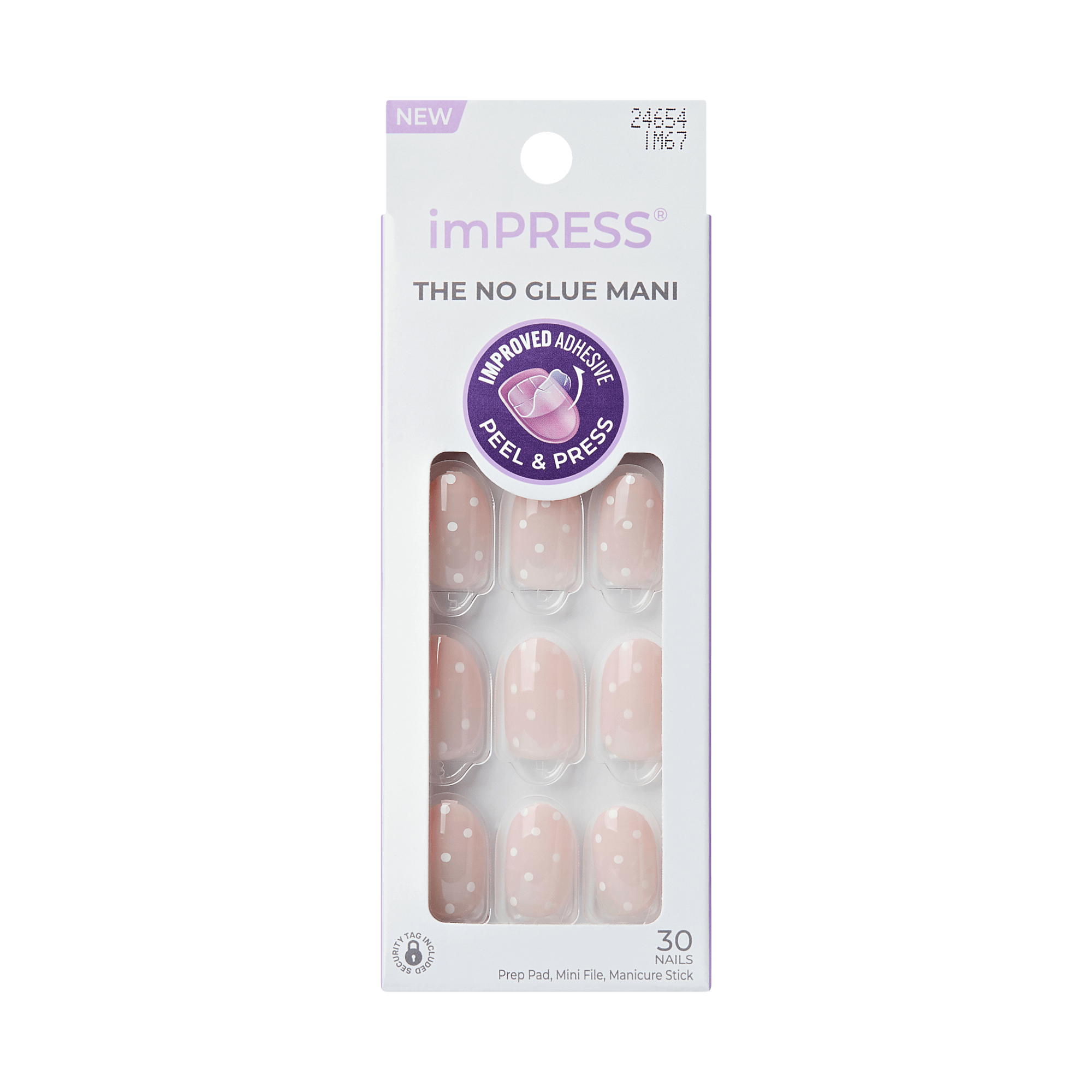 Impress Design No Glue Fake Press On Nails - Everice | Design, Pink, Short, Oval, Manicure