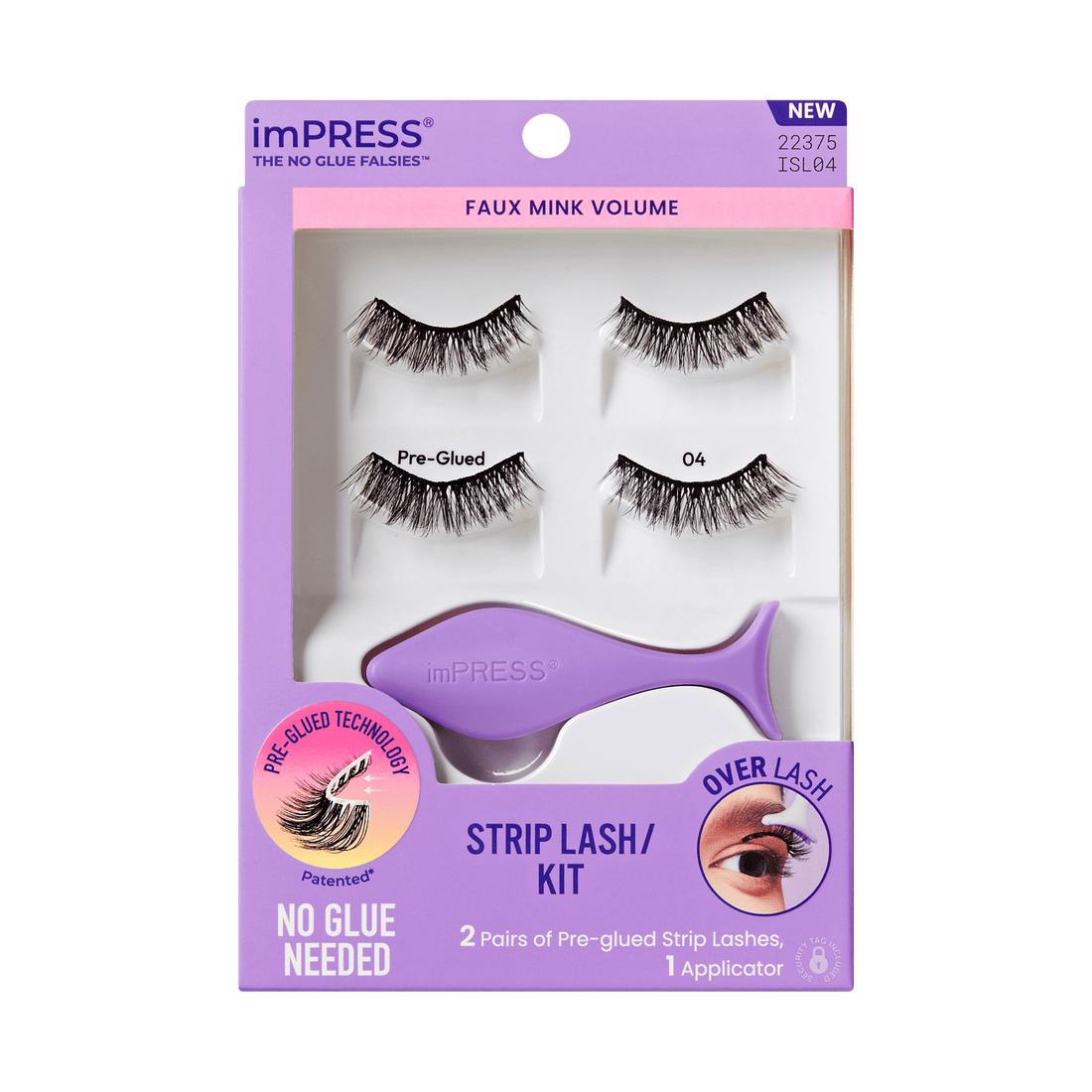 imPRESS Falsies Pre-Glued Strip Lashes Kit - Faux Mink Volume
