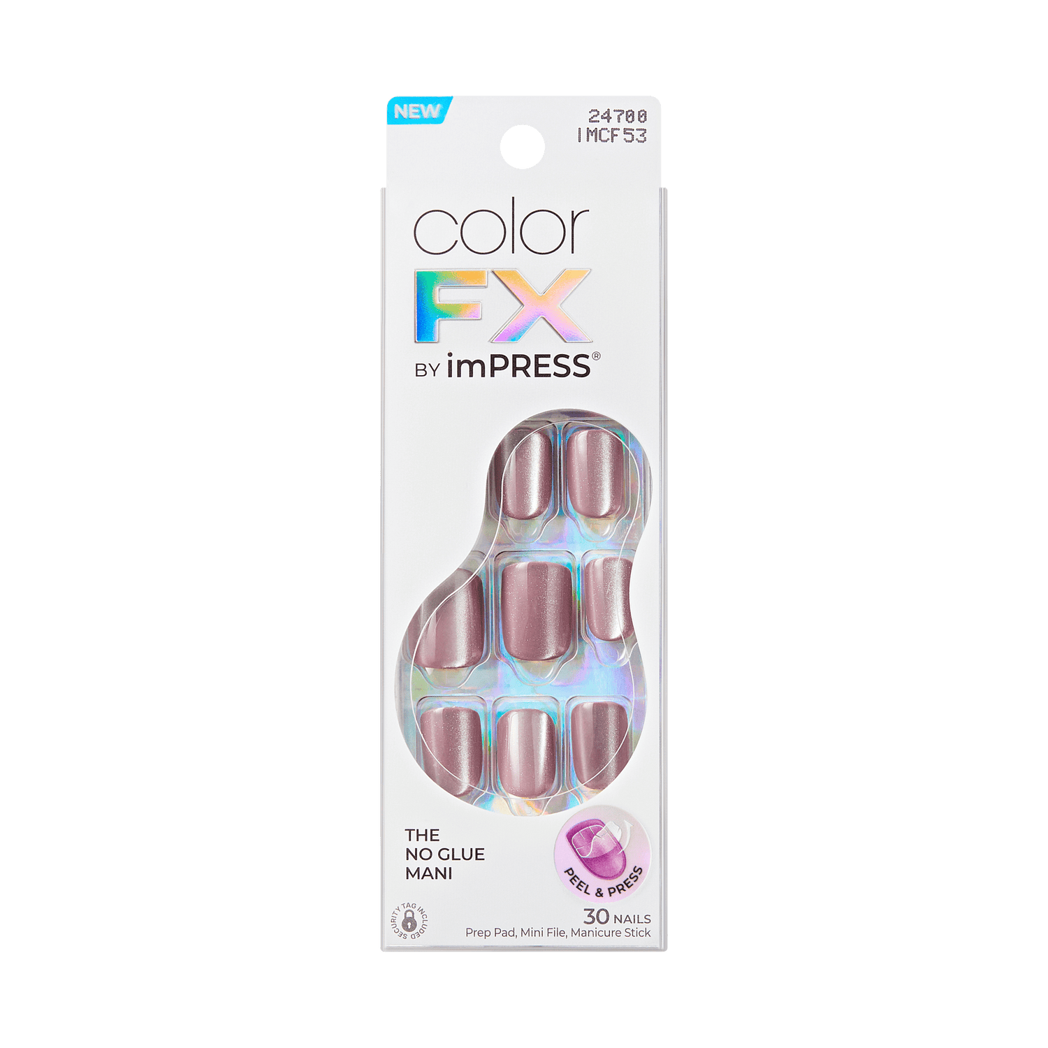 colorFX by Impress No Glue Fake Press On Nails - Glowcast | Design, Pink, Short, Squoval, Manicure