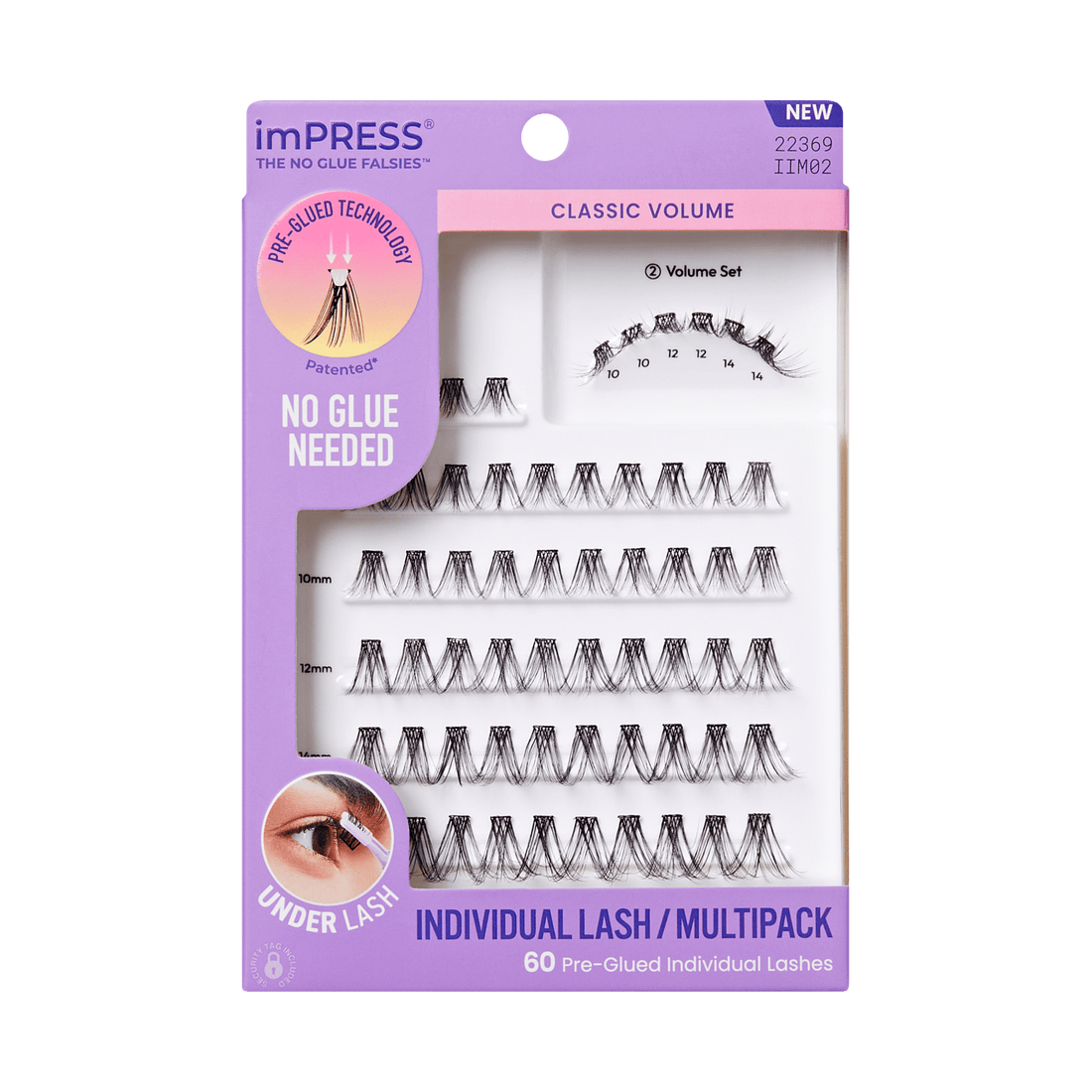 imPRESS Falsies Pre-Glued Individual Lashes Multipack- Classic Volume