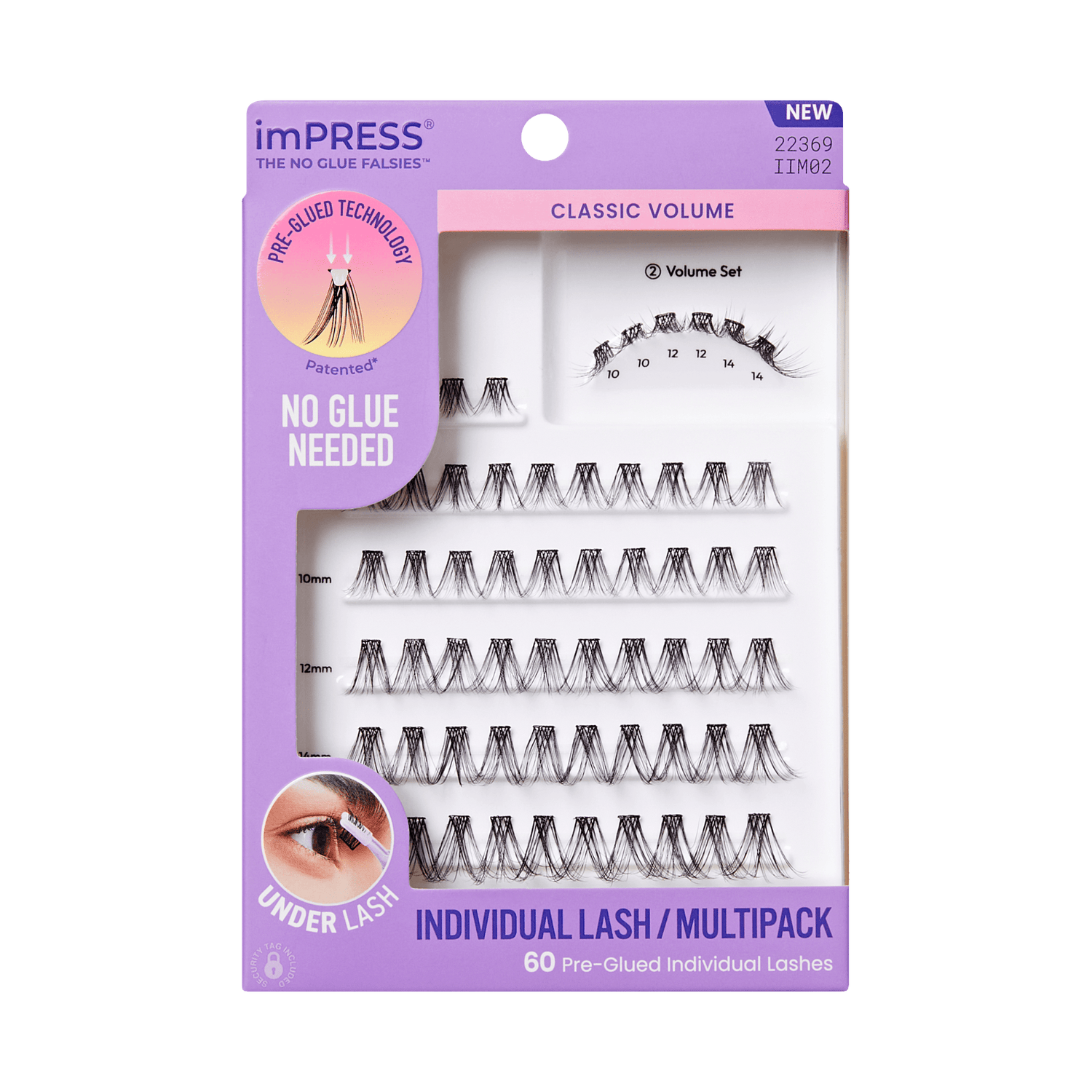 imPRESS Falsies Pre-Glued Individual Lashes Multipack- Classic Volume