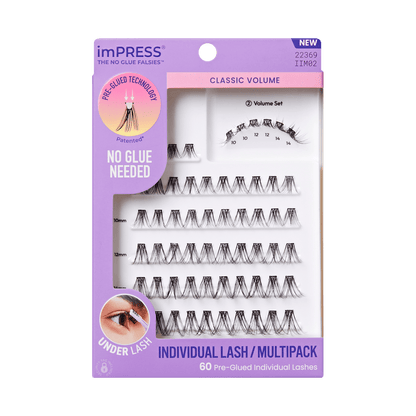 imPRESS Falsies Pre-Glued Individual Lashes Multipack- Classic Volume