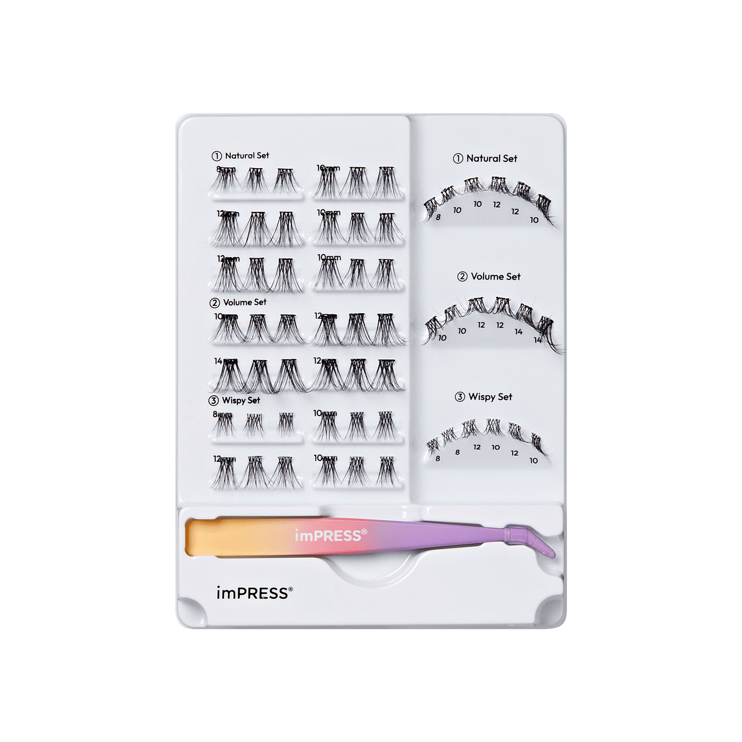 imPRESS Falsies Pre-Glued Individual Lashes Starter Kit