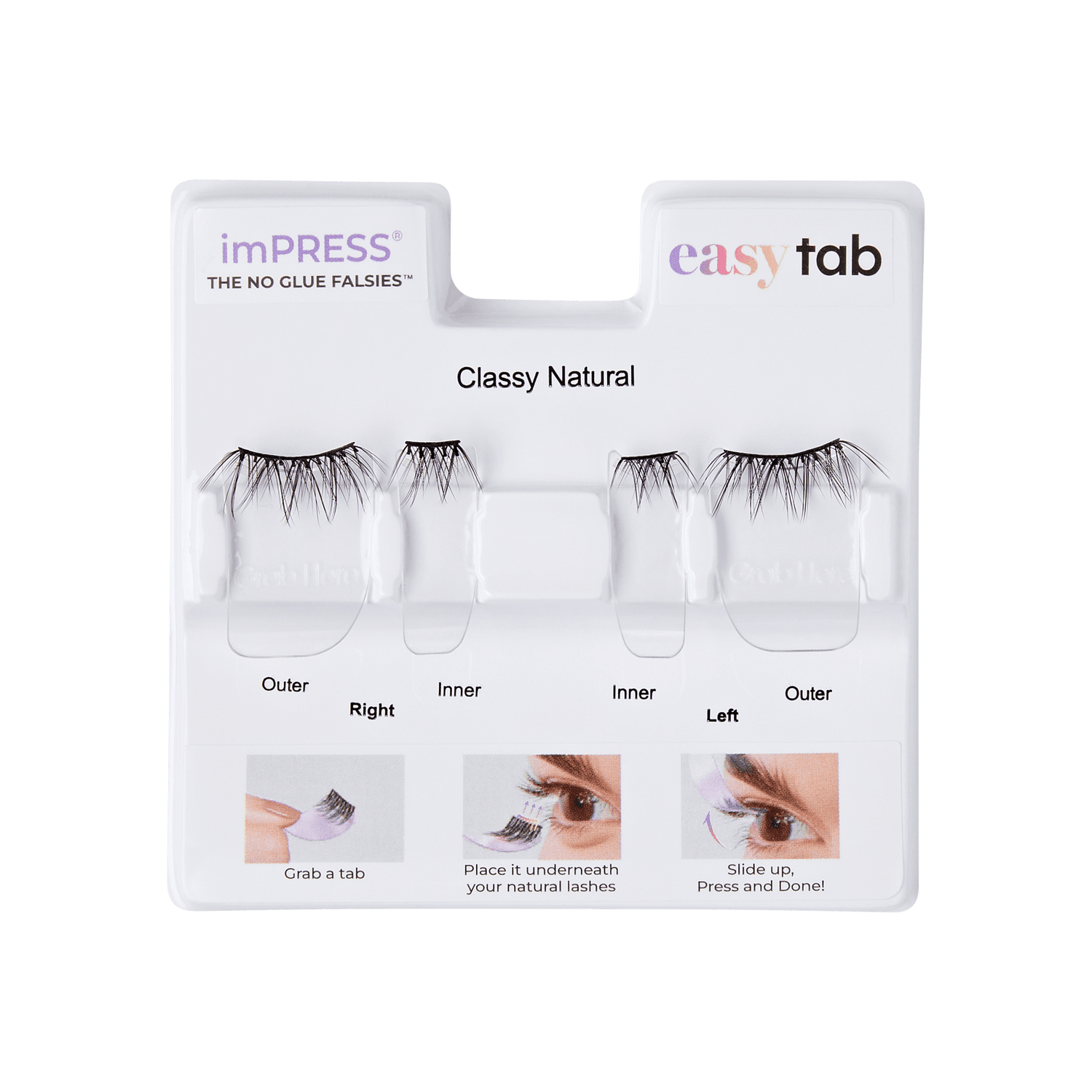 imPRESS Falsies easy tab Self Adhesive Eyelashes – Classy Natural