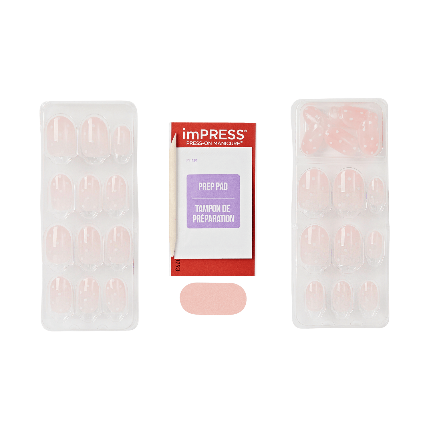 Impress Design No Glue Fake Press On Nails - Everice | Design, Pink, Short, Oval, Manicure