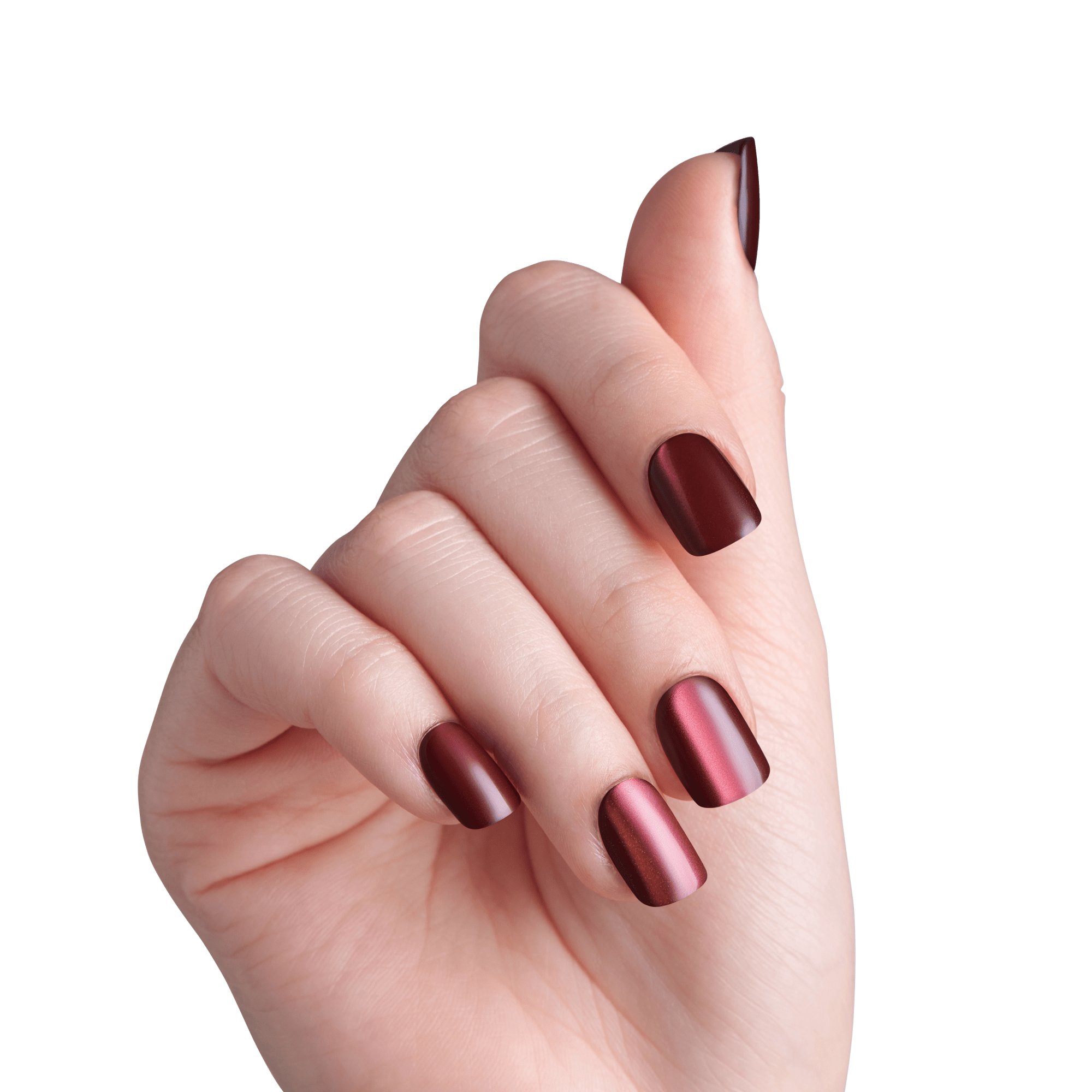 colorFX by Impress No Glue Fake Press On Nails - Night Changes | Design, Red, Short, Squoval, Manicure