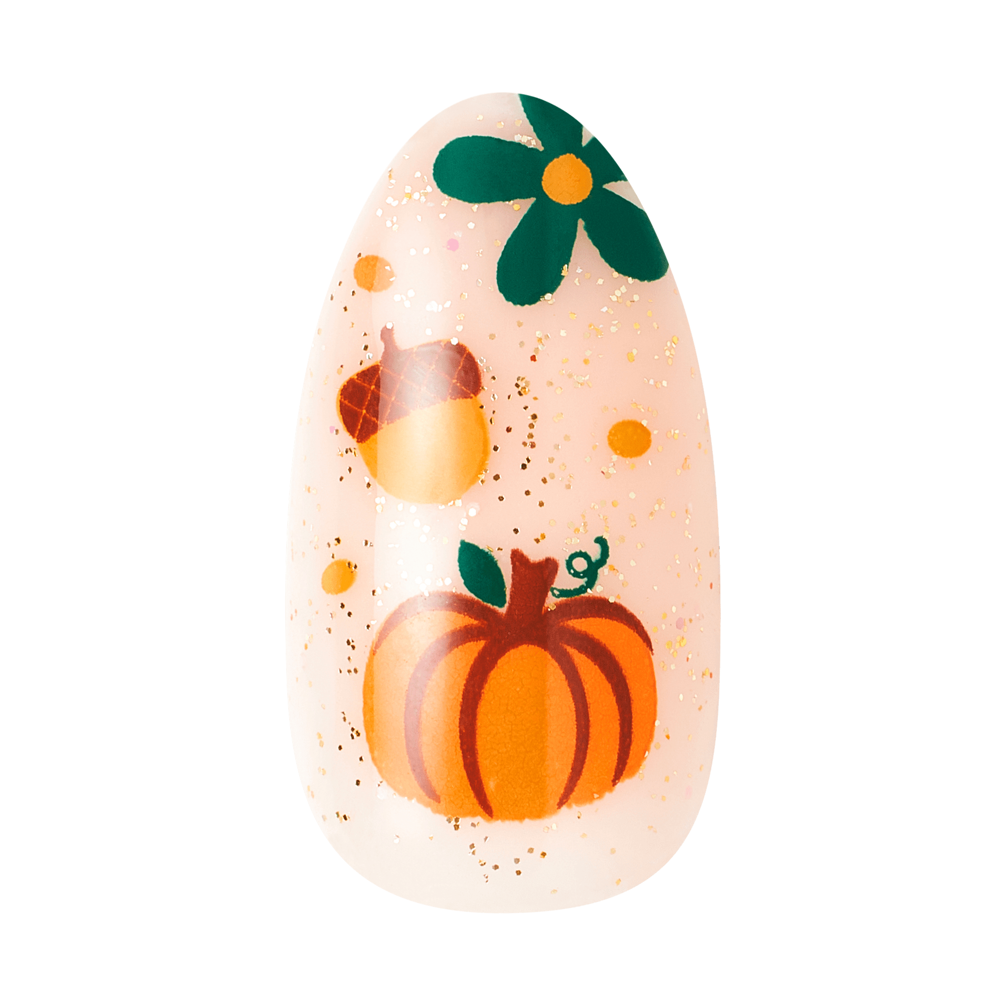 Impress Design Halloween No Glue Fake Press On Nails - Dark Aura | Design, Brown, Medium, Almond, Glow In The Dark, Manicure