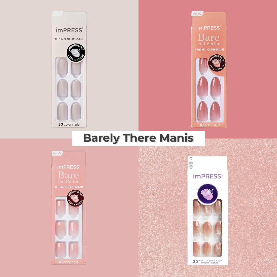 imPRESS Press On Nails Bundle - Barely There Manis