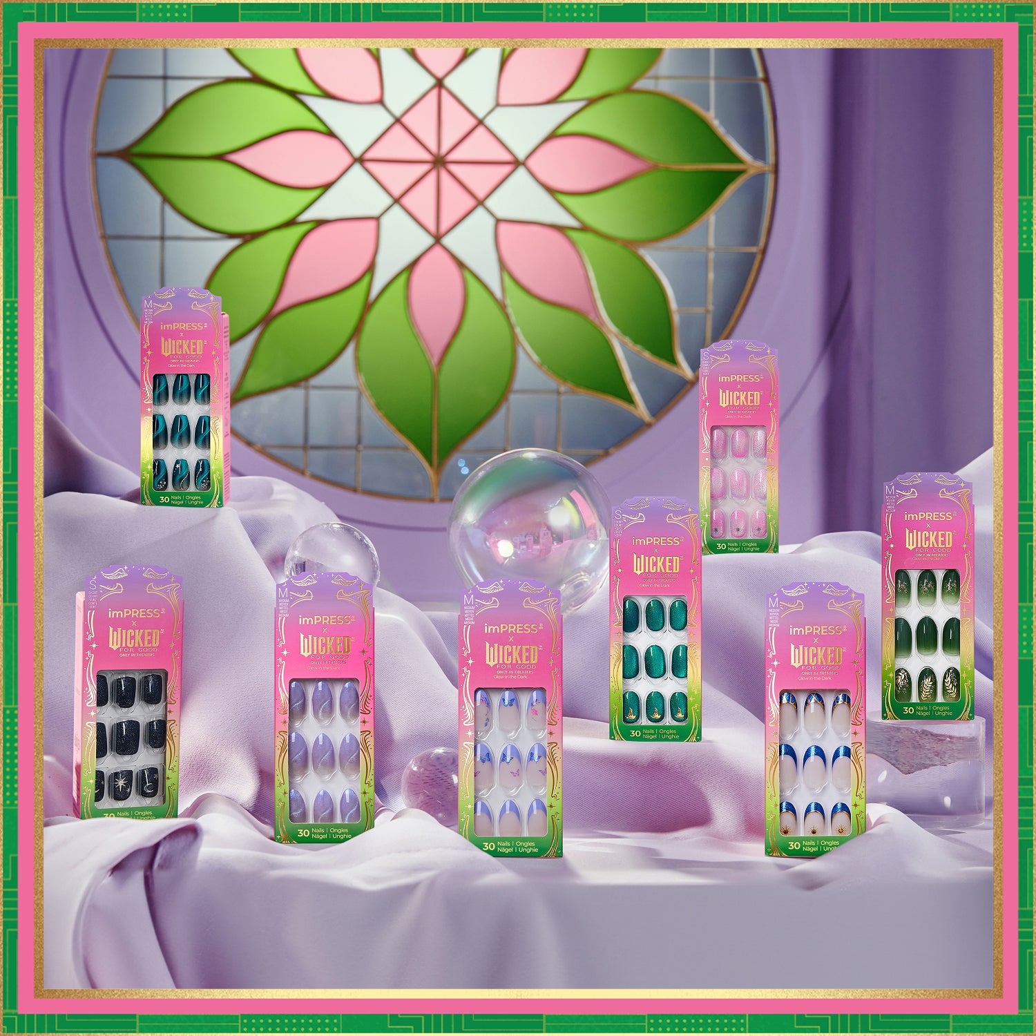 imPRESS Wicked nail collection display with multiple color options in packaging.