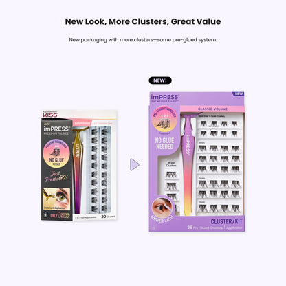 imPRESS Falsies Self Adhesive Eyelashes, 36 Lash Clusters - Voluminous