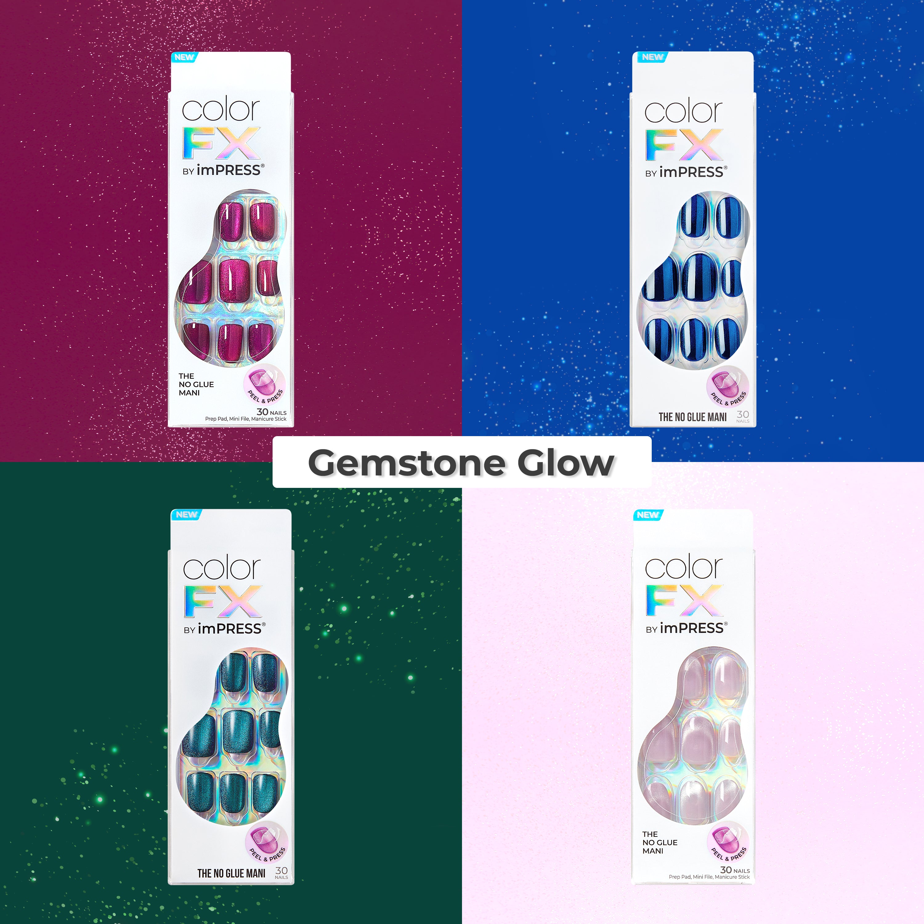 colorFX by imPRESS Press On Nails Bundle - Gemstone Glow