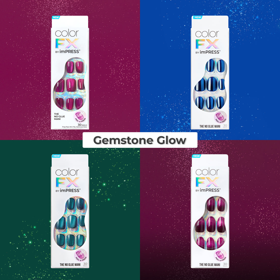 colorFX by imPRESS Press On Nails Bundle - Gemstone Glow