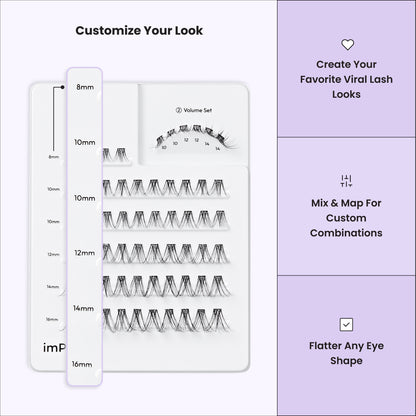 imPRESS Falsies Pre-Glued Individual Lashes Multipack- Classic Volume
