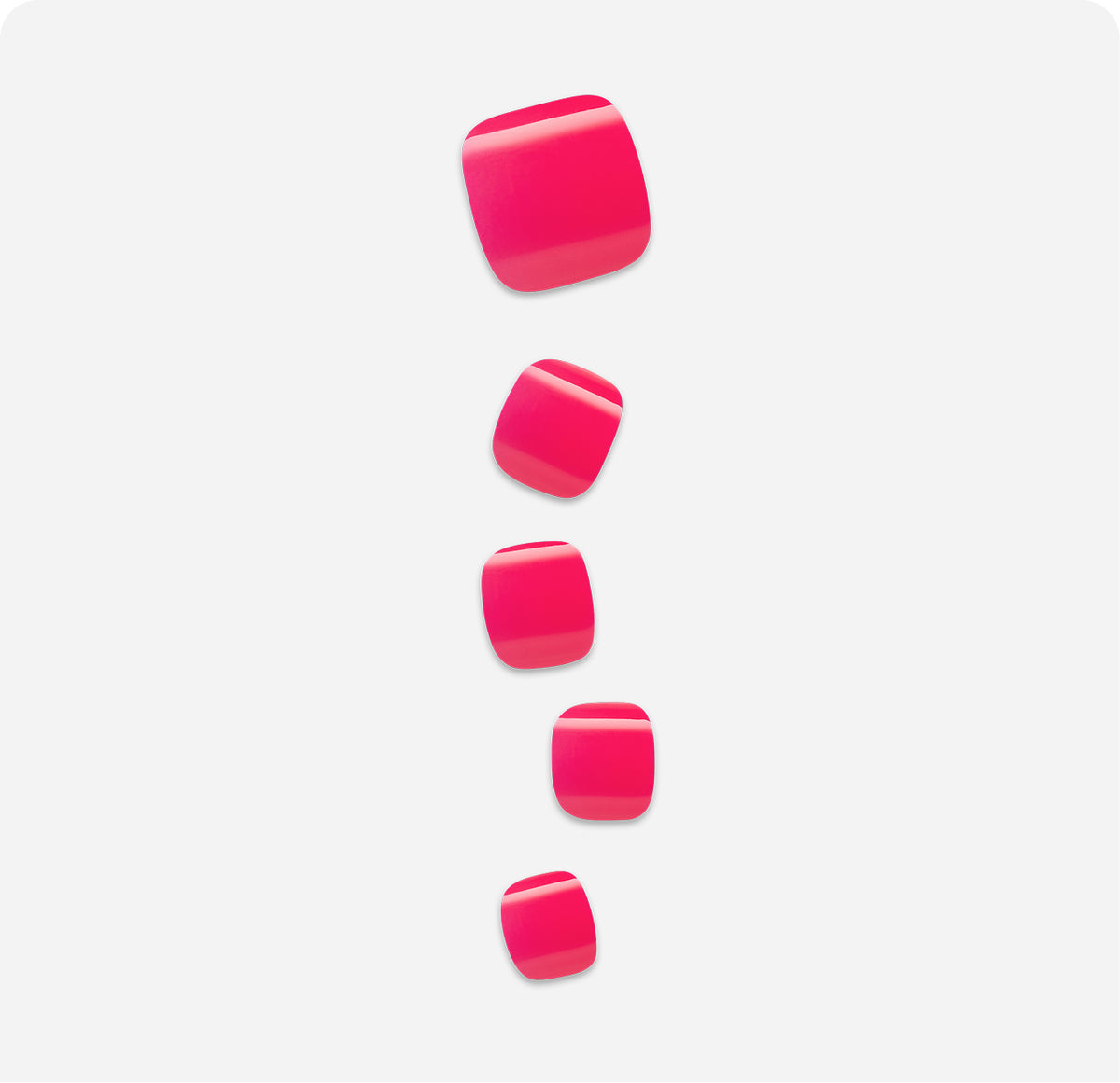 Five pink rounded square app icons arranged vertically on light background
