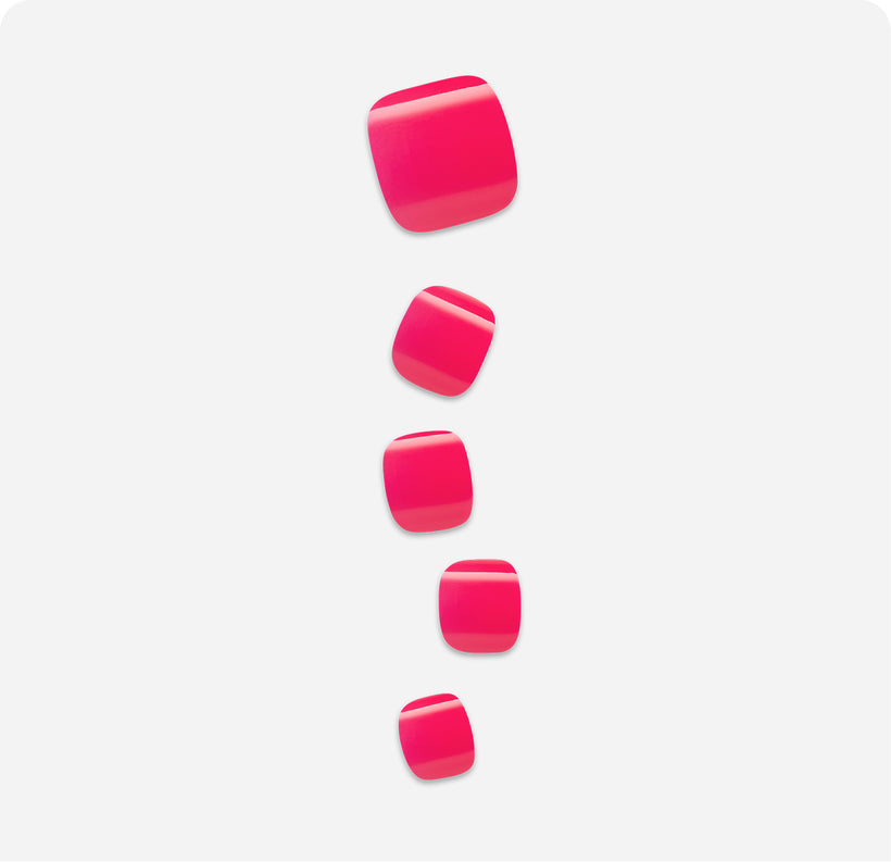 Five pink rounded square app icons arranged vertically on light background