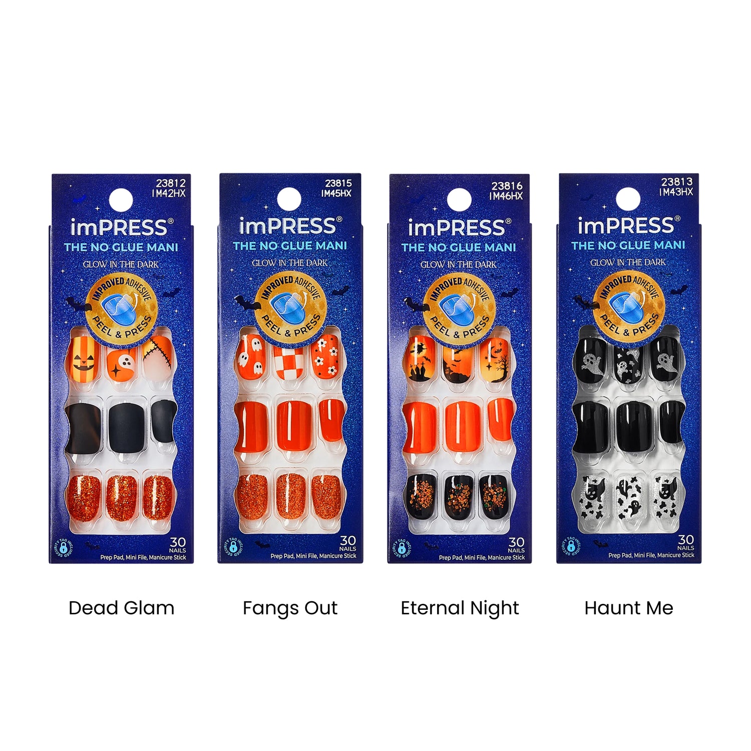 Impress Design No Glue Fake Press-On Halloween Nails Bundle - Spellbound Classics